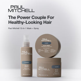 Paul Mitchell spray on bathroom shelf styled to show eco-conscious packaging