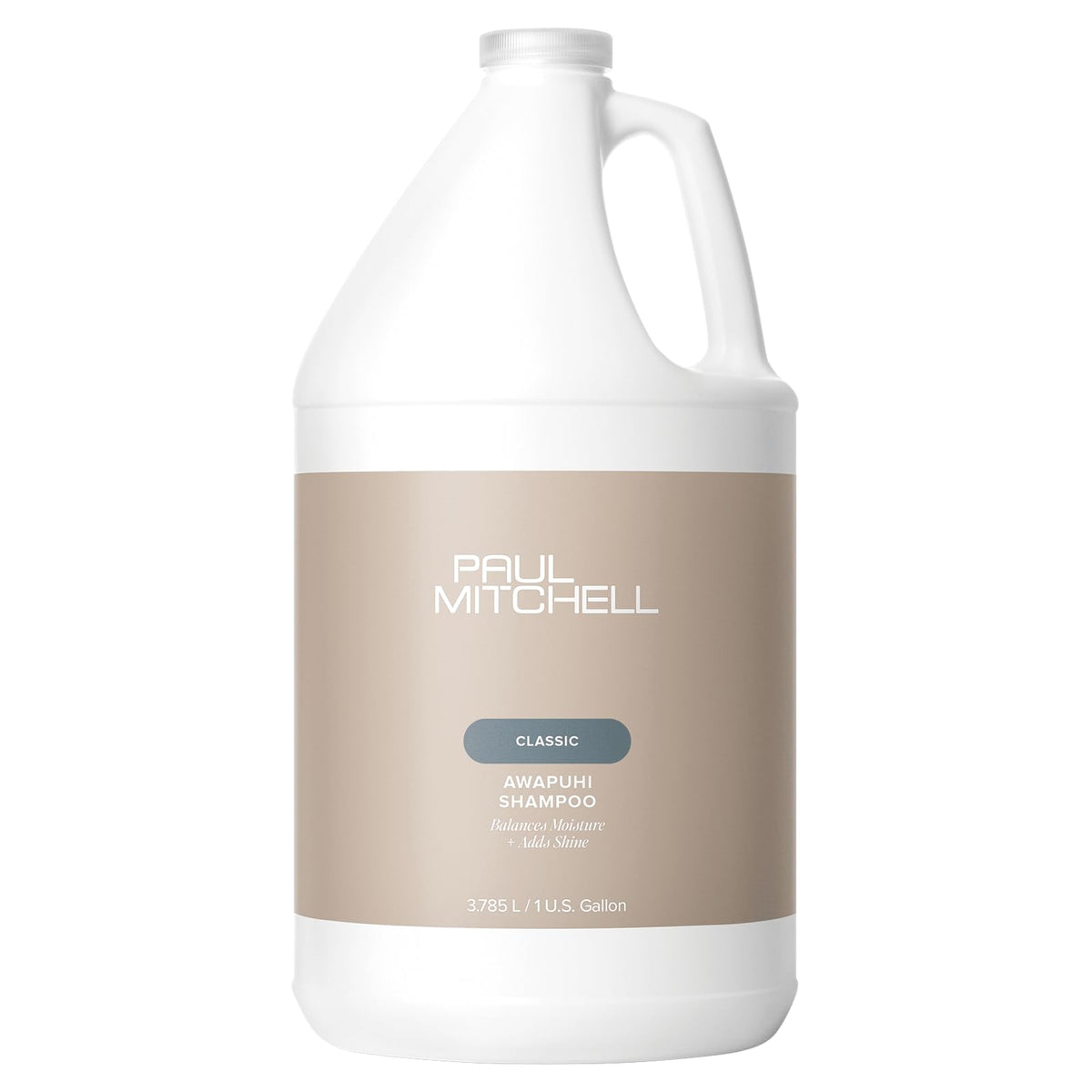 Paul Mitchell Awapuhi gallon bottle front label showing product benefits and volume