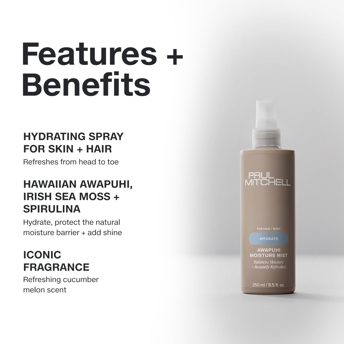 Paul Mitchell Awapuhi ingredients close-up featuring awapuhi and sea moss for nourishing benefits