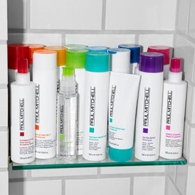 Paul Mitchell bottle label detail listing marine extracts and protein benefits