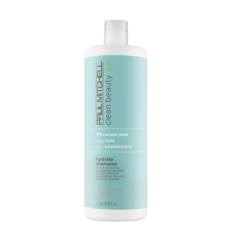 Paul Mitchell hydrate shampoo front packaging showing clean-beauty benefit