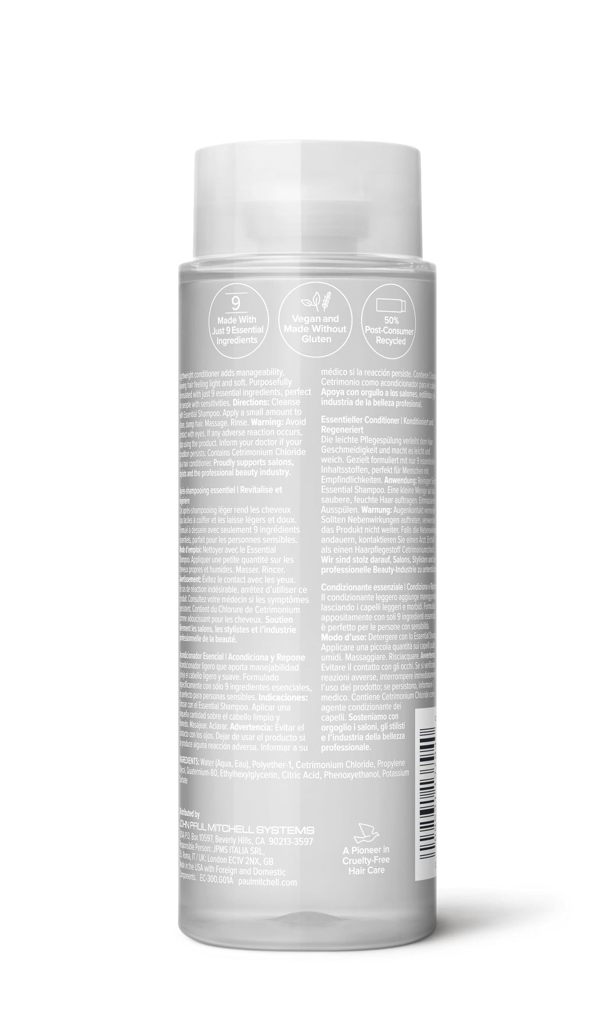 Paul Mitchell packaging close-up showing PCR material and recycling focus