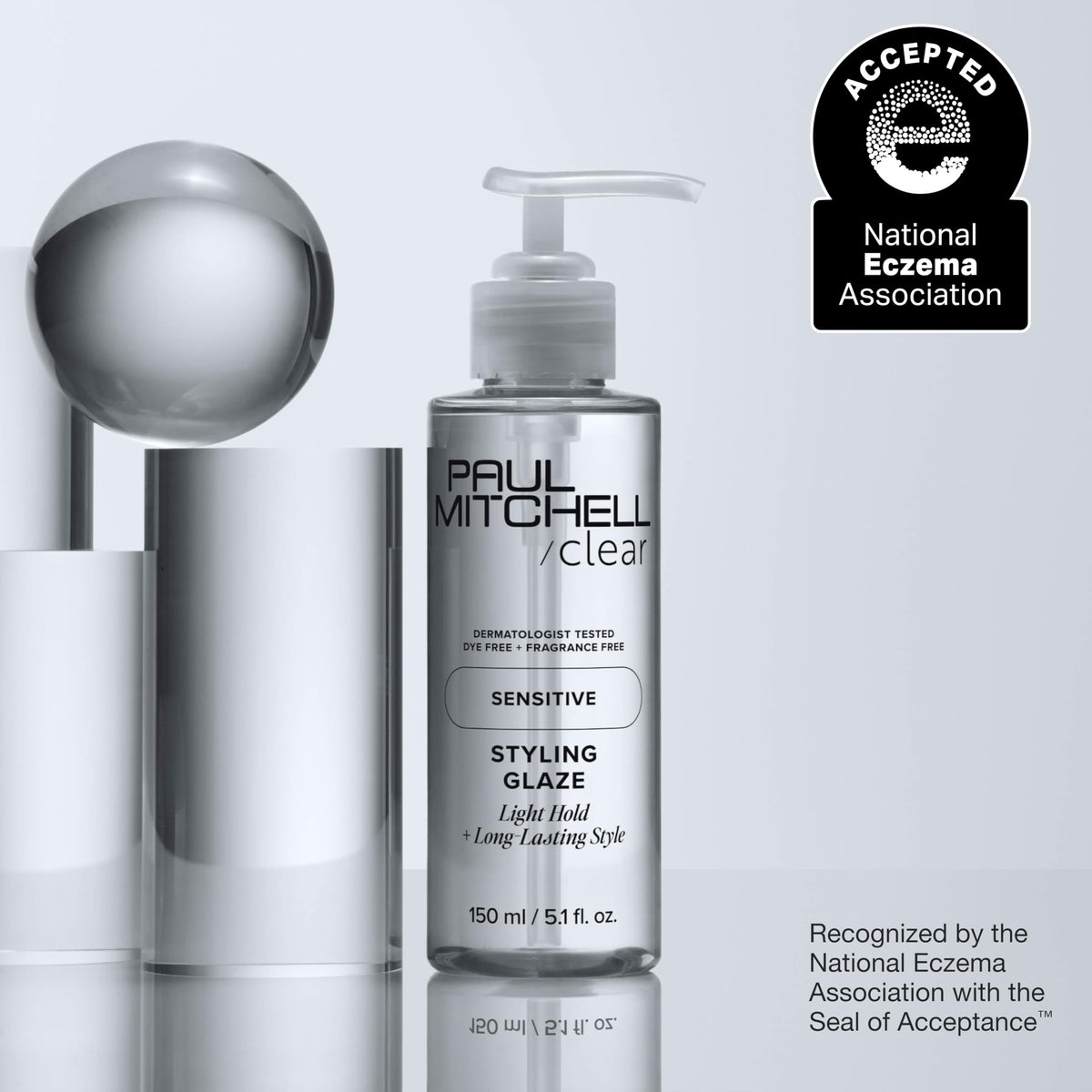 Paul Mitchell jar beside ruler showing 5.1 fl oz size for travel and use