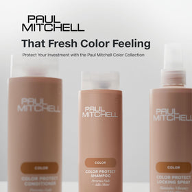 Paul Mitchell Color Protect Conditioner results on hair showing added shine and smoother strands