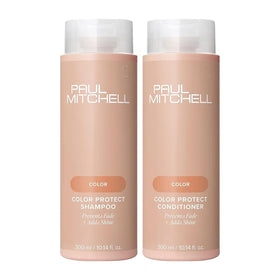 Paul Mitchell front packaging showing bottles and bright gift set benefit: protects color