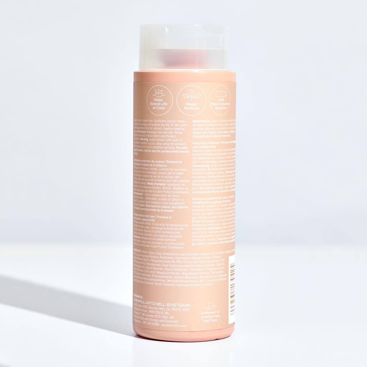 Paul Mitchell model with shiny color-treated hair showing vibrant shine benefit