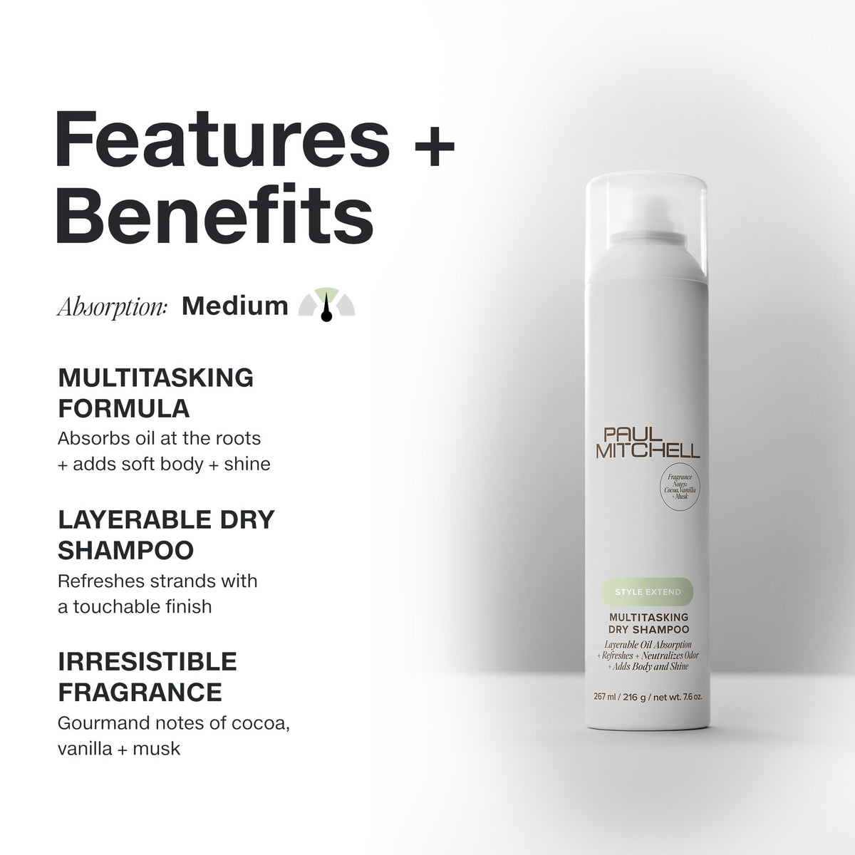 Paul Mitchell spray action demonstrating mist for quick oil absorption