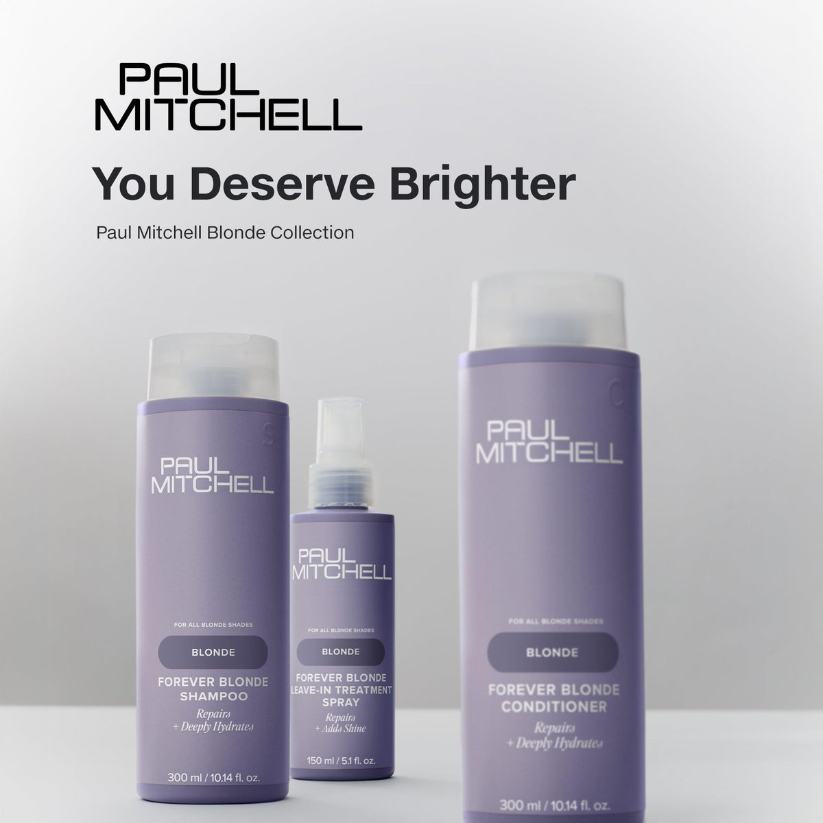 Paul Mitchell lifestyle on blonde model showing enhanced shine and healthier look