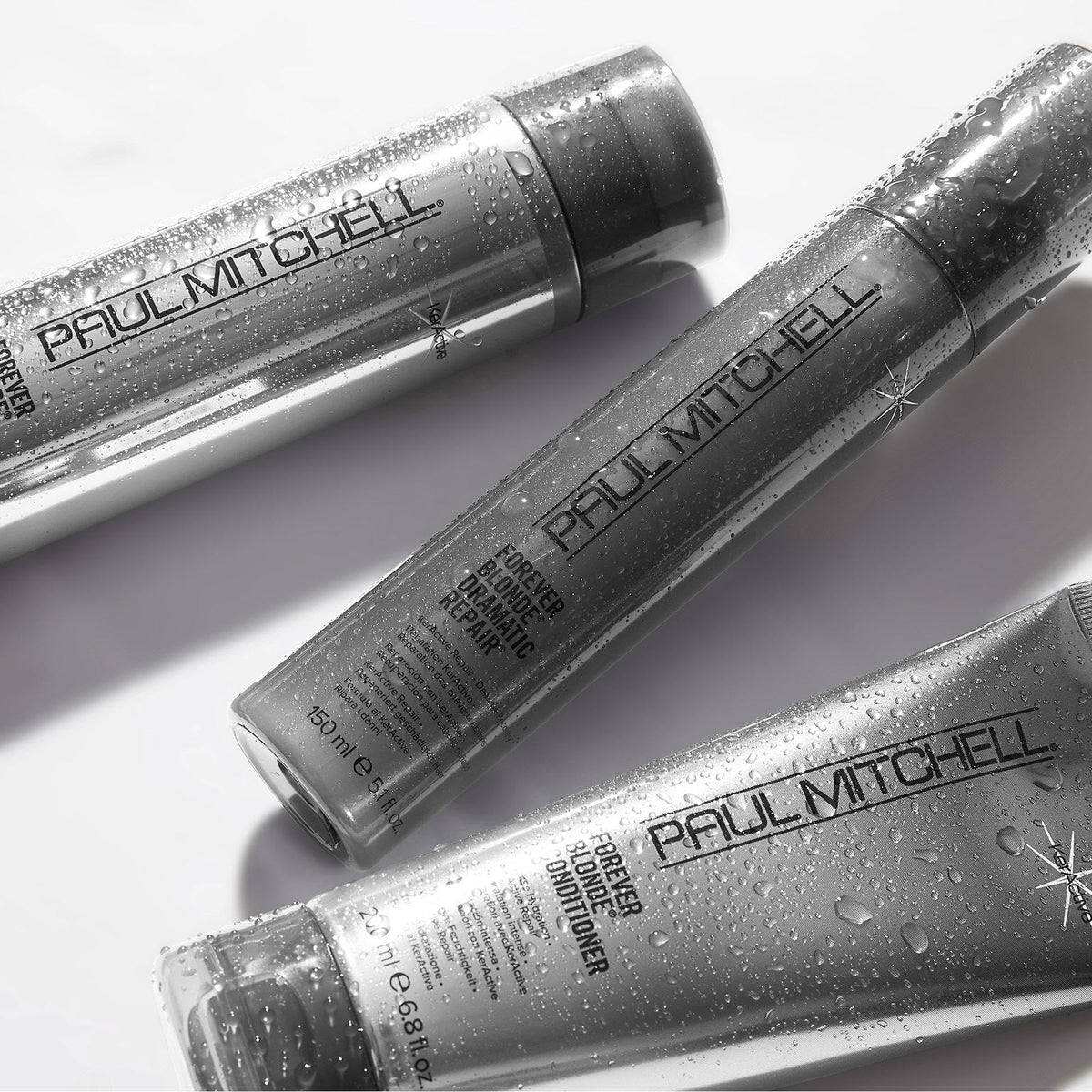 Paul Mitchell bottle staged on salon shelf conveying professional performance