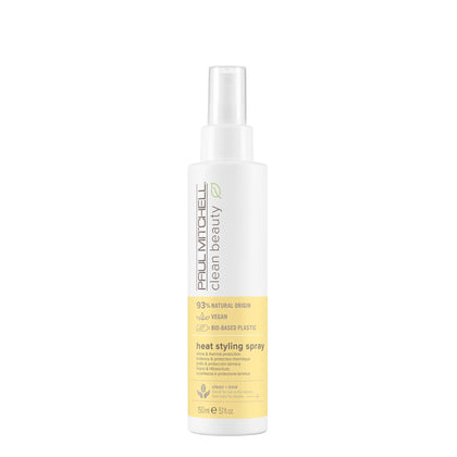 Paul Mitchell bottle front view showing clean beauty spray benefit: easy heat protection