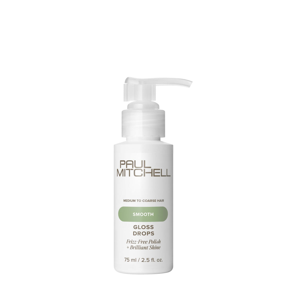 Paul Mitchell Gloss Drops front bottle view showing compact salon packaging and brand shine