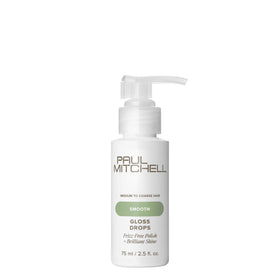Paul Mitchell Gloss Drops front bottle view showing compact salon packaging and brand shine