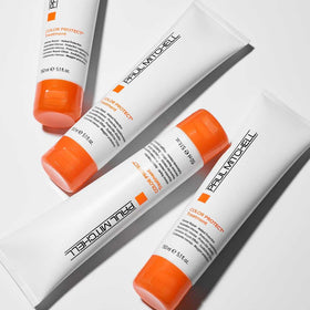 Paul Mitchell before and after strands showing improved shine and repair benefit