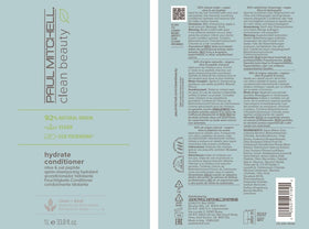 Paul Mitchell back of bottle showing ingredient transparency and ISO 16128 certification benefit