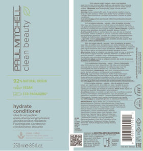 Paul Mitchell hydrate conditioner on bathroom shelf in lifestyle scene showing eco-minded benefit