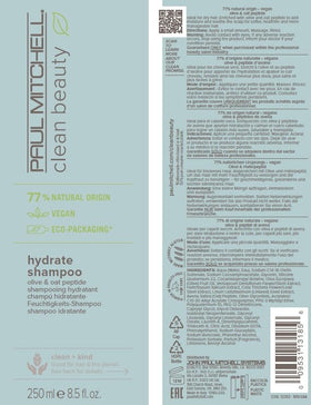 Paul Mitchell hydrate shampoo on bathroom shelf styling and sustainability
