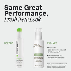 Paul Mitchell label close-up highlighting ingredients and recyclable packaging details