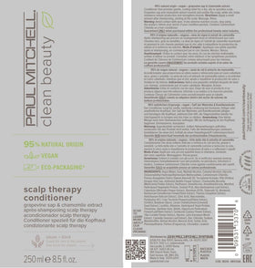 Paul Mitchell bottle staged on bathroom shelf promoting clean-beauty routine