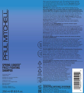 Paul Mitchell shampoo in shower on curly hair showing frizz control