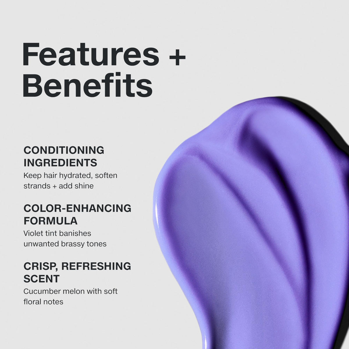 Paul Mitchell texture swatch of violet conditioner showing creamy consistency and toning action