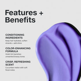 Paul Mitchell texture swatch of violet conditioner showing creamy consistency and toning action