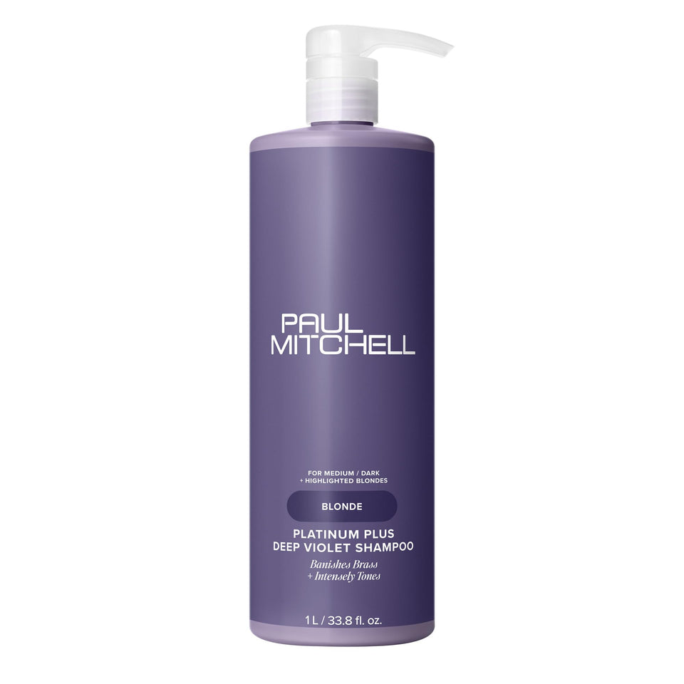Paul Mitchell front bottle showing Platinum Plus label and size benefit