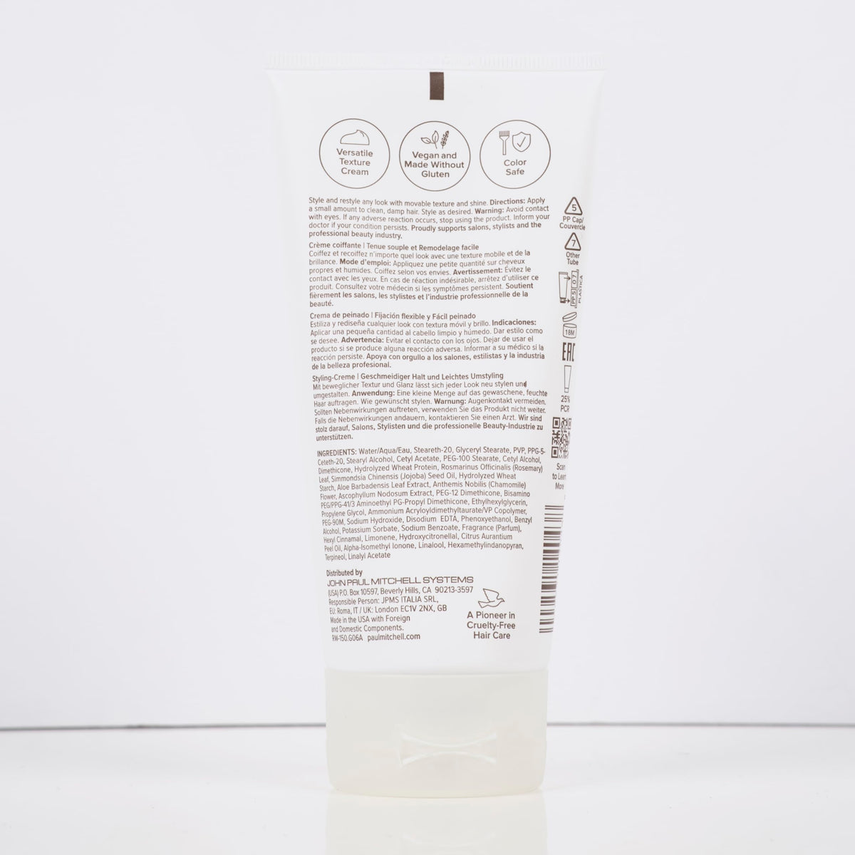 Paul Mitchell Re-Works label highlighting recycled packaging to show sustainability commitment