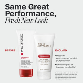 Paul Mitchell Re-Works cream texture close-up showing smooth consistency for easy blending