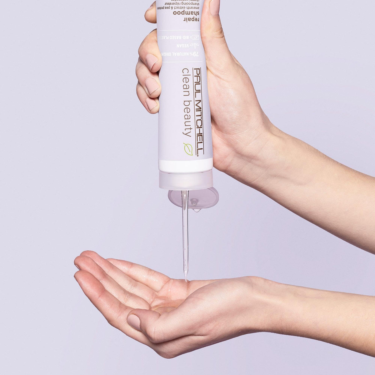 Paul Mitchell pump and cap detail highlighting recyclable-ready closure and tidy dispensing