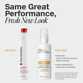 Paul Mitchell cap and pump detail highlighting recyclable packaging benefit