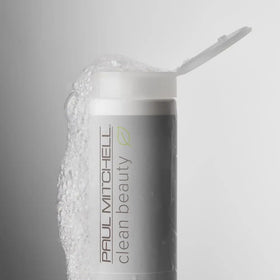 Paul Mitchell pump and label detail highlighting sulfate-free formula benefit