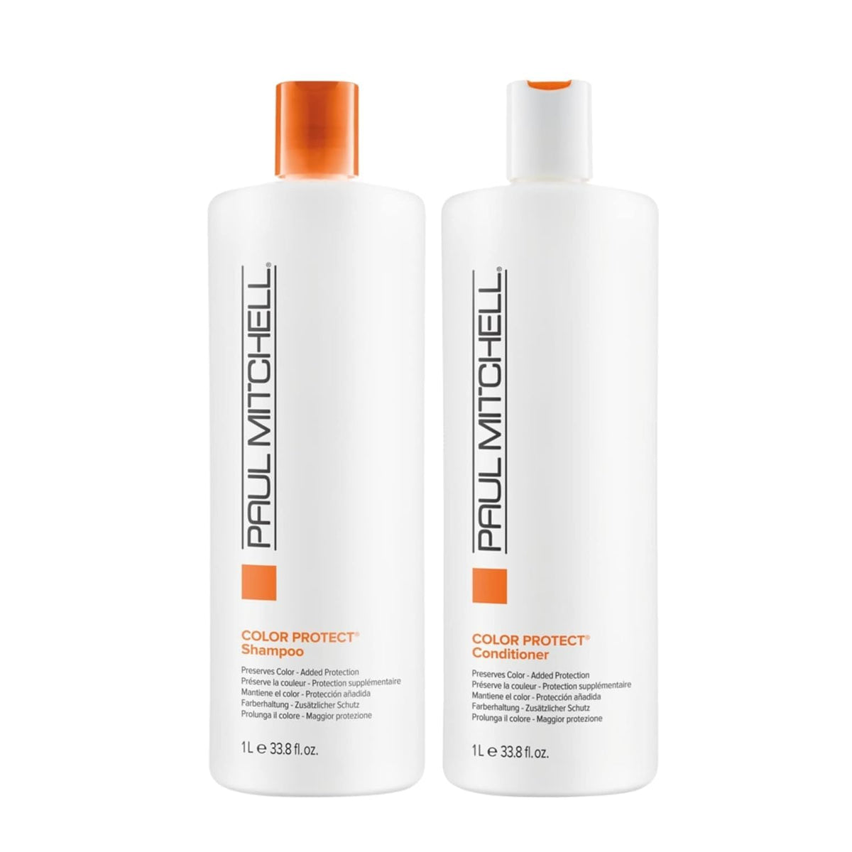 Paul Mitchell shampoo and conditioner in use on wet hair delivering gentle protection