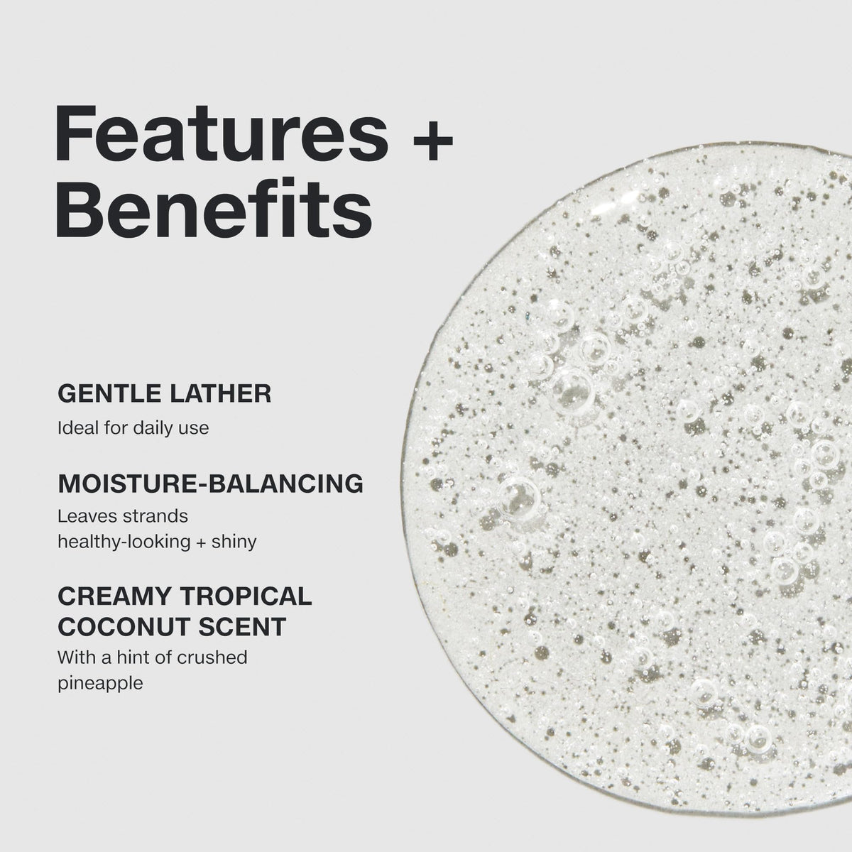 Paul Mitchell rich lather foam close-up demonstrating gentle cleansing action
