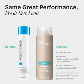 Paul Mitchell back label with ingredients list and color-safe benefit