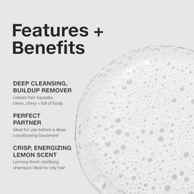Paul Mitchell shampoo pouring to show texture and clarifying foam benefit
