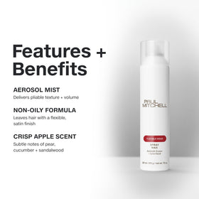 Paul Mitchell on hair satin finish delivering soft shine and frizz control benefit