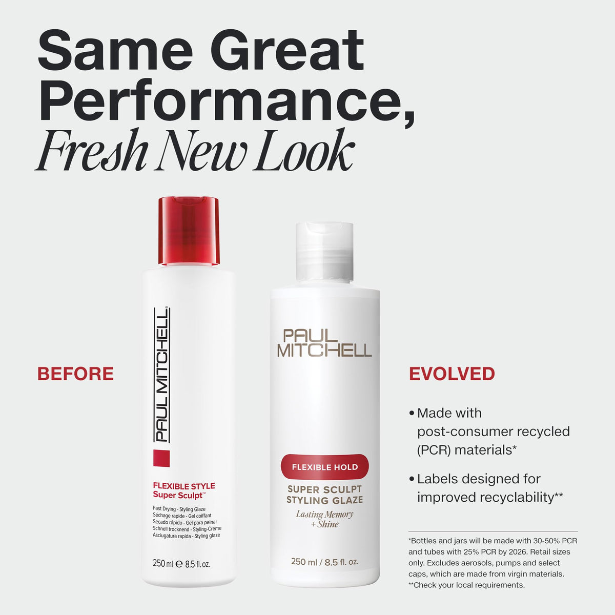 Paul Mitchell Super Sculpt liquid texture poured from bottle highlighting fast-drying benefit