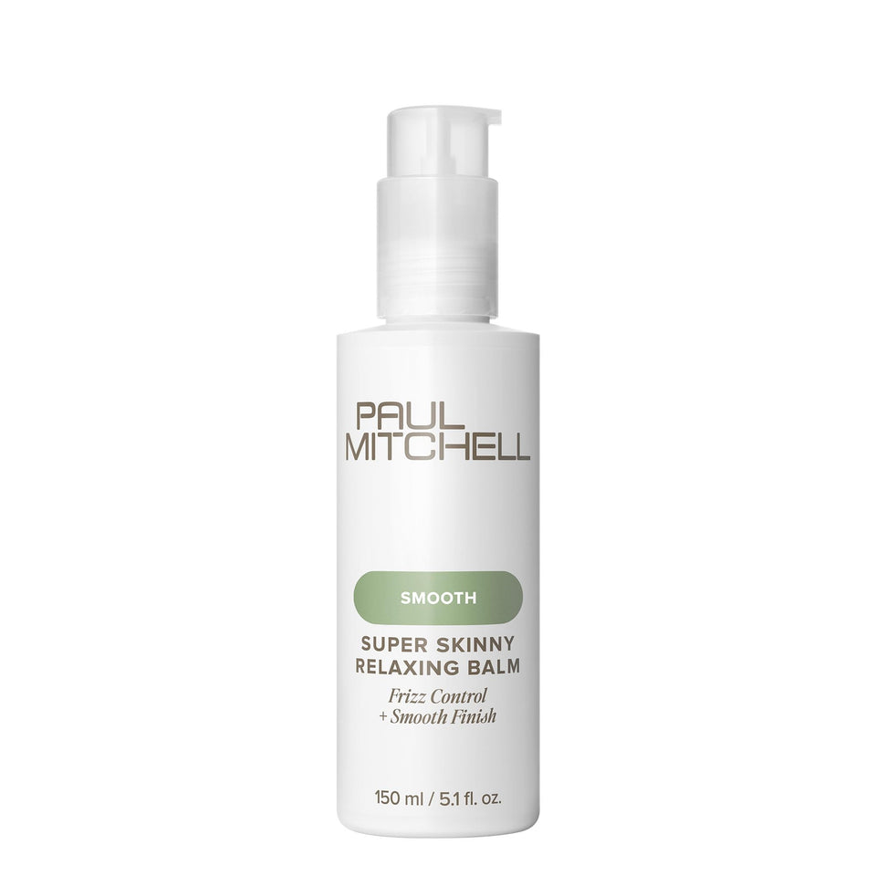 Paul Mitchell Super Skinny Relaxing Balm front packaging showing bottle and brand benefits