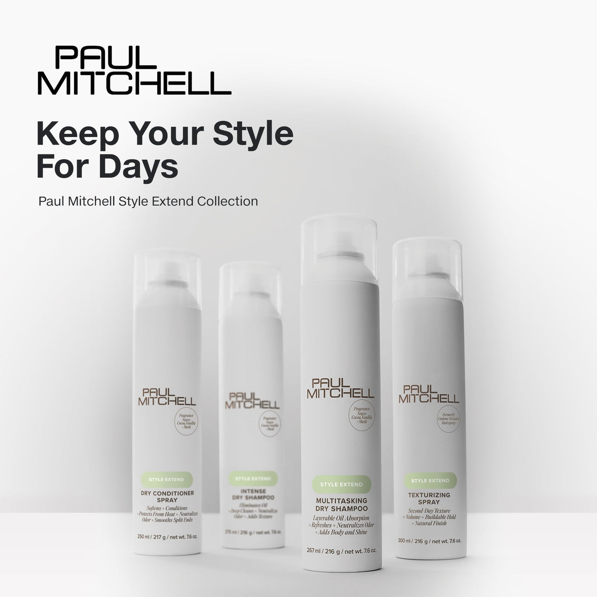 Paul Mitchell bottle on bathroom counter suggesting everyday styling convenience