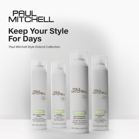 Paul Mitchell bottle on bathroom counter suggesting everyday styling convenience