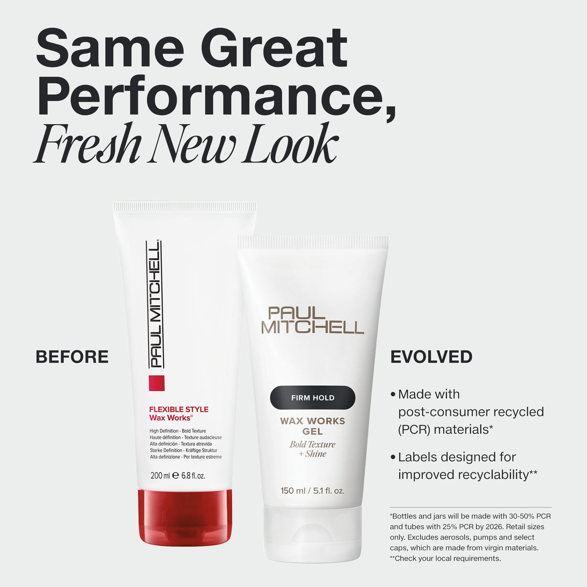 Paul Mitchell gel texture close-up displaying glossy consistency for styling control