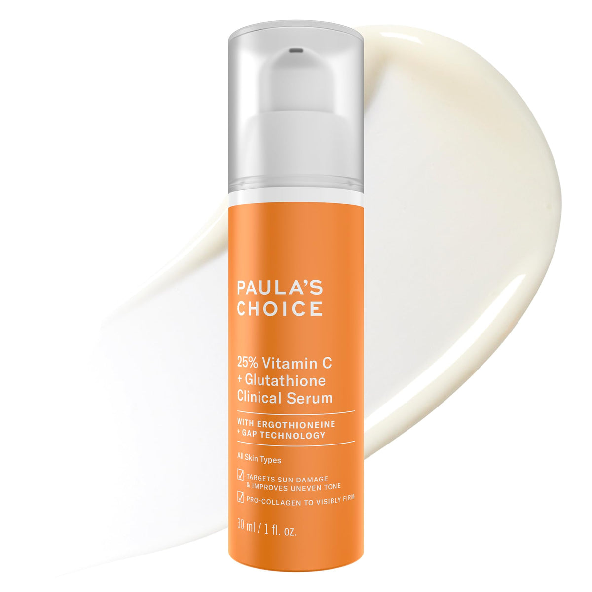 paula's choice bottle front view showing clean clinical design and benefit