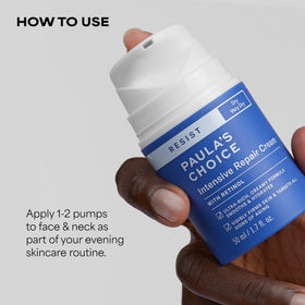 Paula's Choice application on hand illustrating easy absorption and smoothing benefit