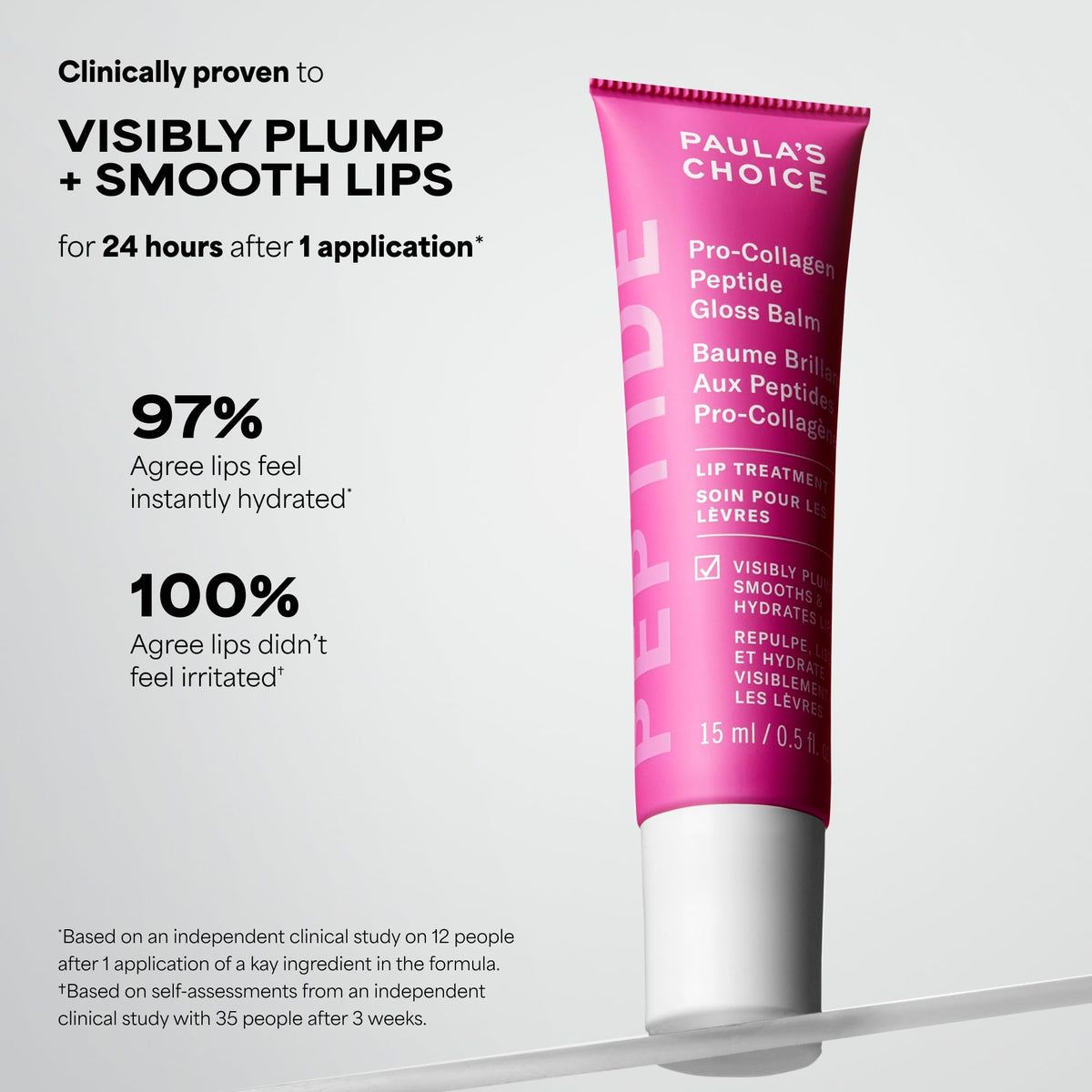 Paula's Choice applied on lips showing sheer tint and hydrated look