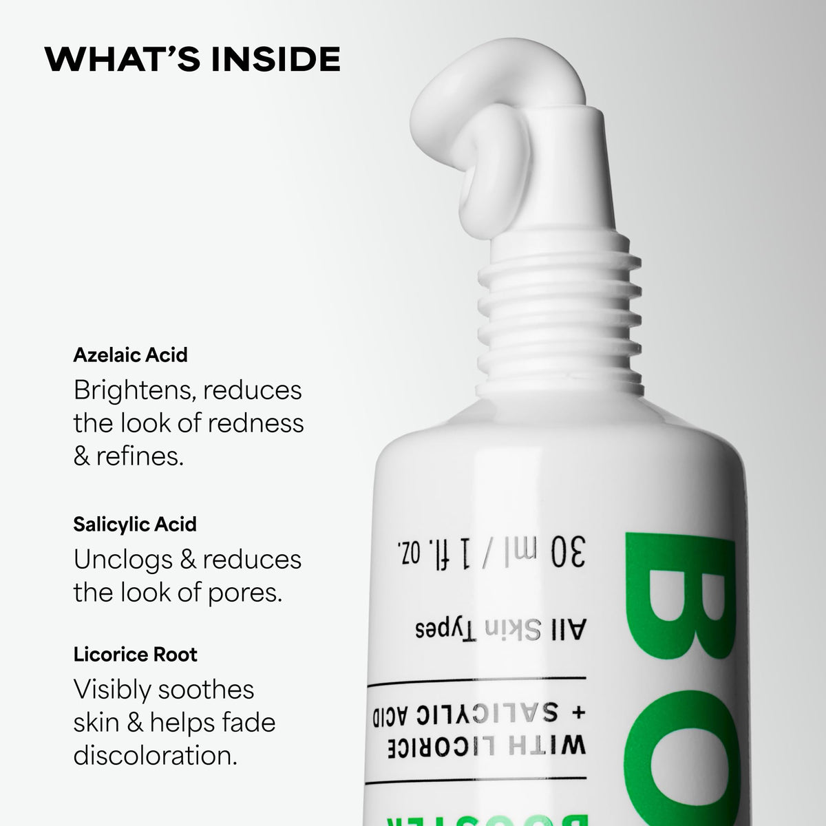 Paula's Choice ingredient label close-up showing active acids and clarity