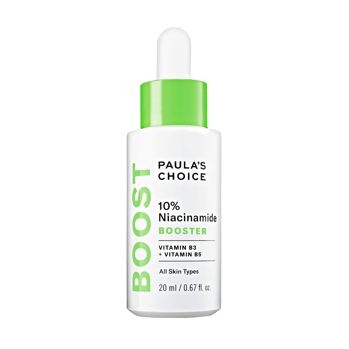 Paula's Choice front bottle image showing sleek booster packaging and clarity benefit