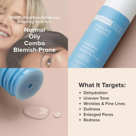Paula's Choice bottle staged with serums, illustrates layering and routine compatibility