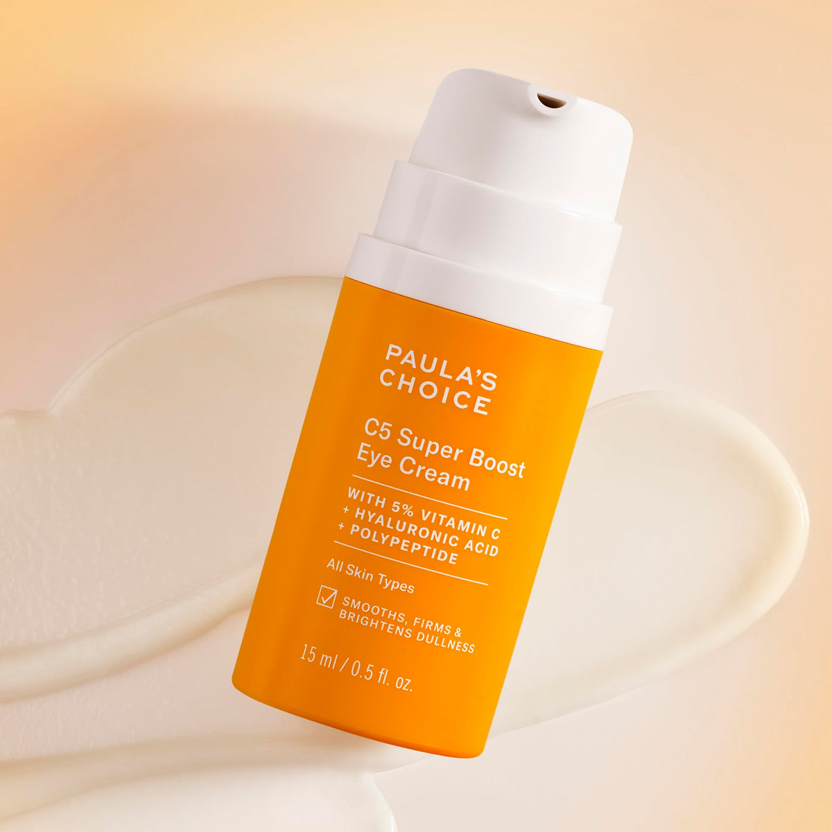 Paula's Choice ingredient display with hyaluronic acid and vitamin C benefits