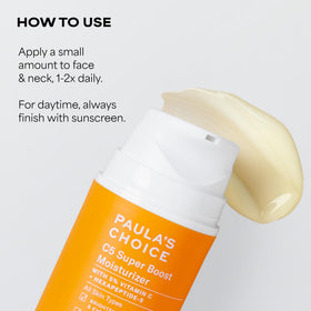 Paula's Choice moisturizer in hand to show 1.7 oz size and easy daily use