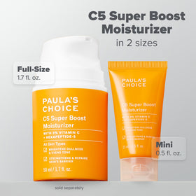 Paula's Choice product beside coin for size comparison and portability